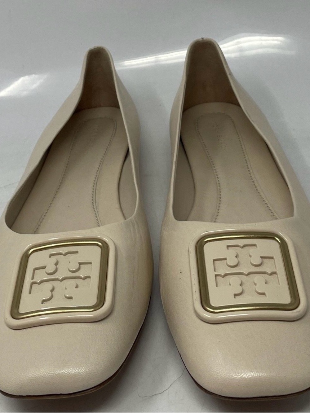 Tory Burch Cream Leather Georgia Ballet Flat Size 11